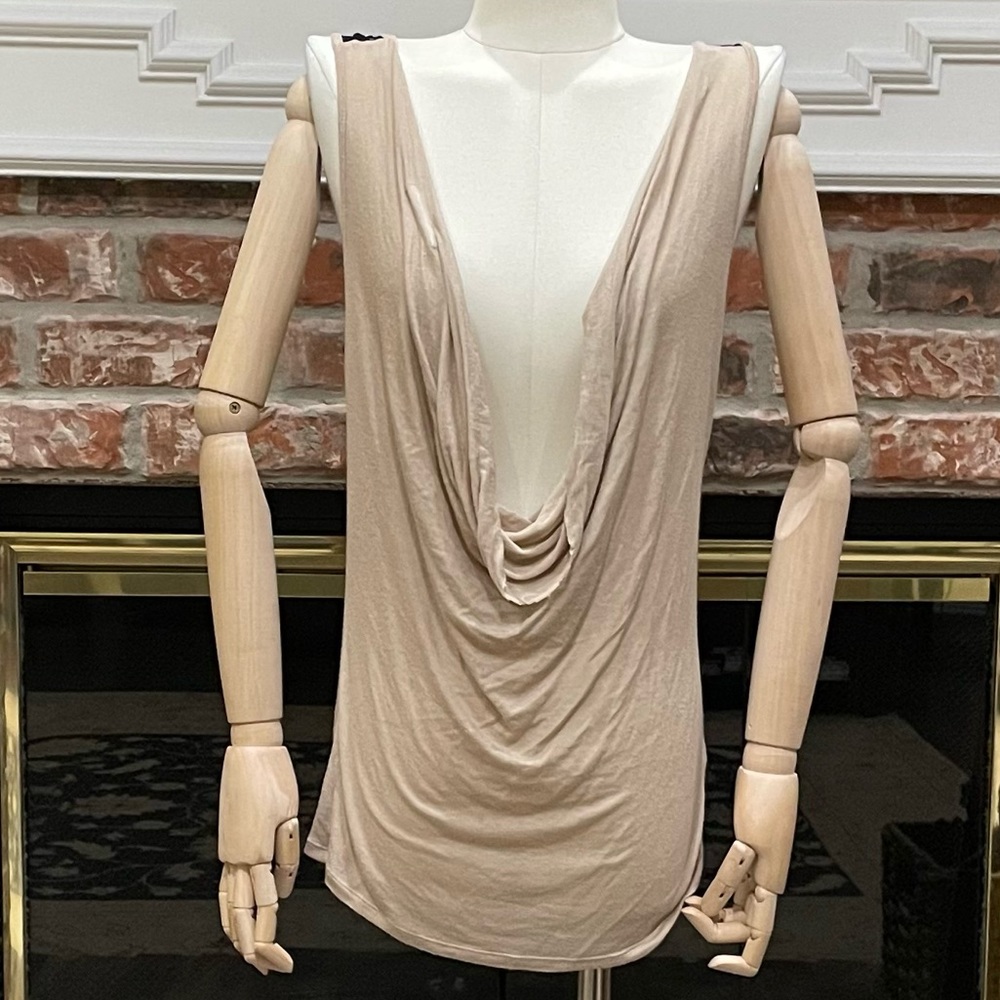 Cozy S&S Casual plunging neckline top with lace panel / S / Excellent co…